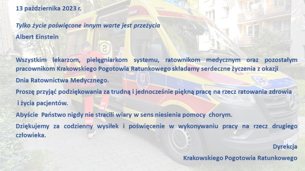 13 PAŹDZIERNIKA - DZIEŃ RATOWNICTWA MEDYCZNEGO
